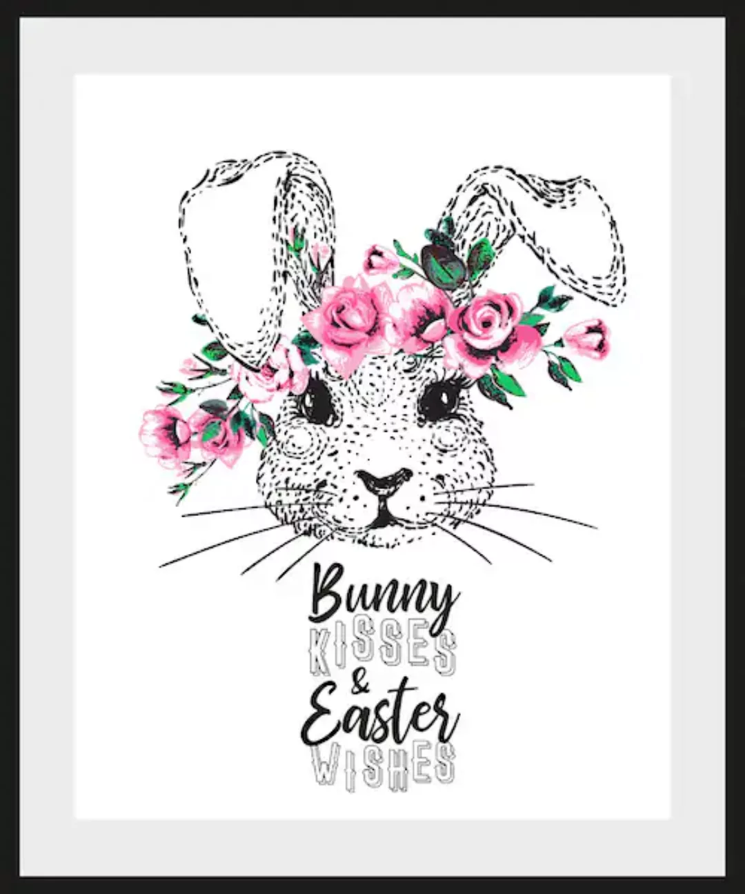 queence Bild "Aico", Hase-Hasen-Haustiere-Kunst-Ostern-Blumen, (1 St.), mit günstig online kaufen