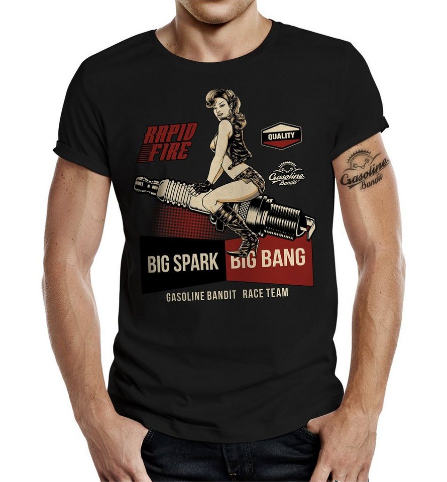 GASOLINE BANDIT® T-Shirt für Biker, Motorrad und Racing Fans: Big Spark günstig online kaufen