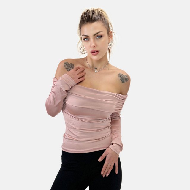 Elara Klassische Bluse Elara Damen Oberteil Off Shoulder (1-tlg) günstig online kaufen