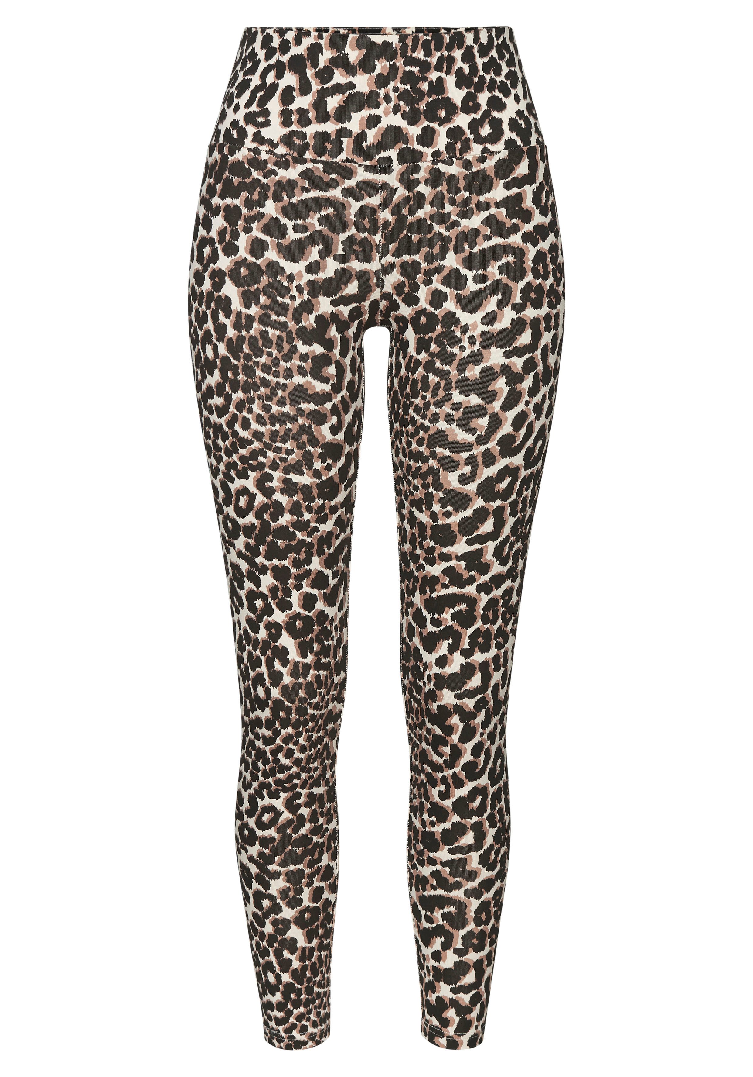 LASCANA ACTIVE Leggings, in Leopardenmuster, mit breitem Bündchen günstig online kaufen