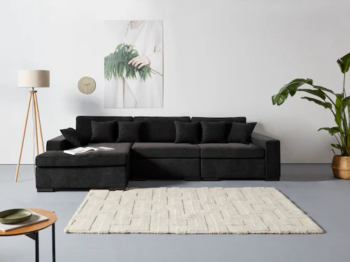 Home affaire Ottomane »Skara L-Form«, Lounge-Sofa mit Federkernpolsterung, günstig online kaufen