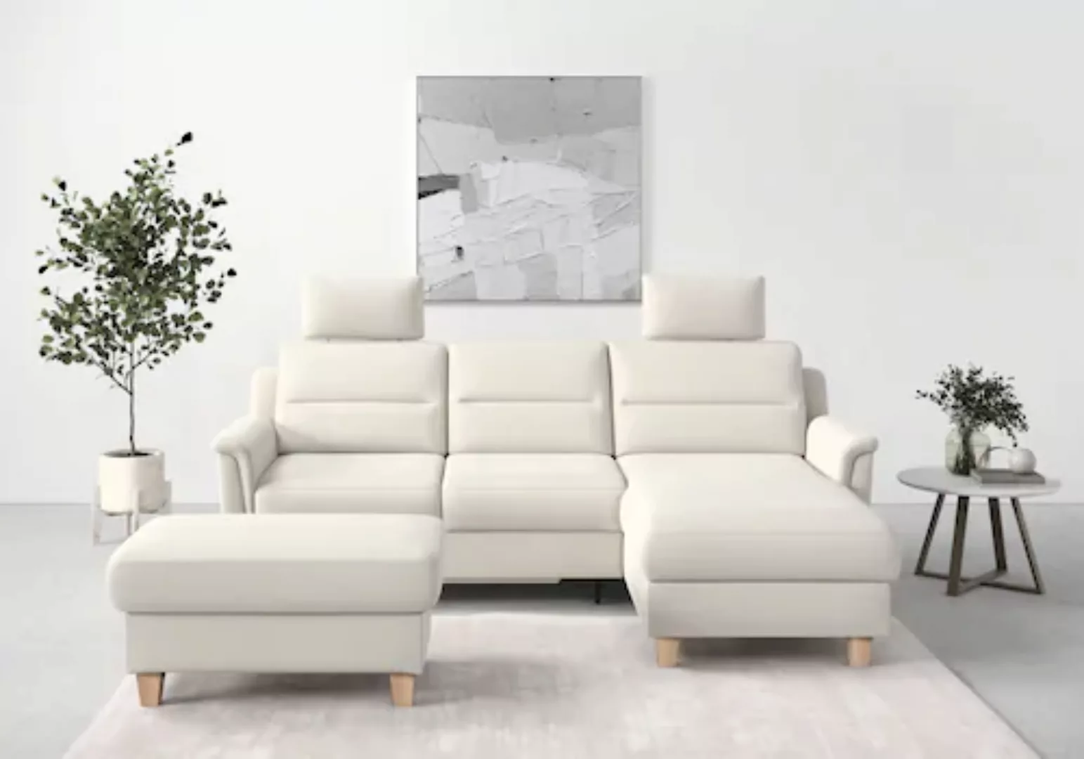 sit&more Ecksofa »Farö L-Form«, inklusive Federkern, wahlweise mit Bettfunk günstig online kaufen