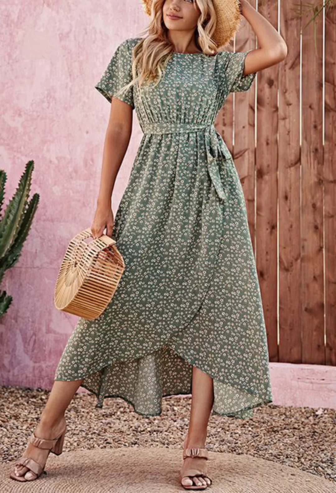 SEGUEN Sommerkleid Lockeres Sommerkleid mit Blumenmuster für Damen (Bequeme günstig online kaufen