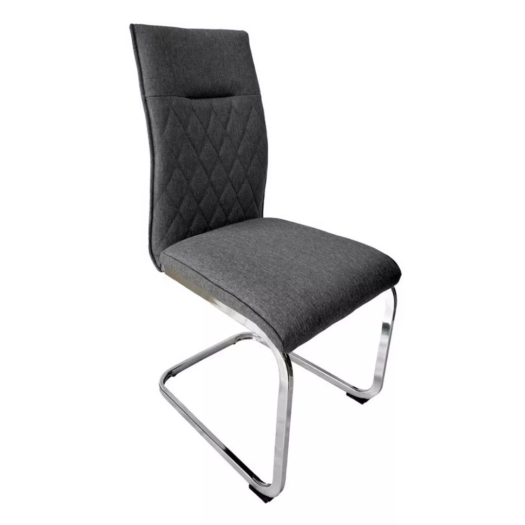 Schwingstuhl in Grau und Chromfarben 49 cm Sitzhöhe (2er Set) günstig online kaufen