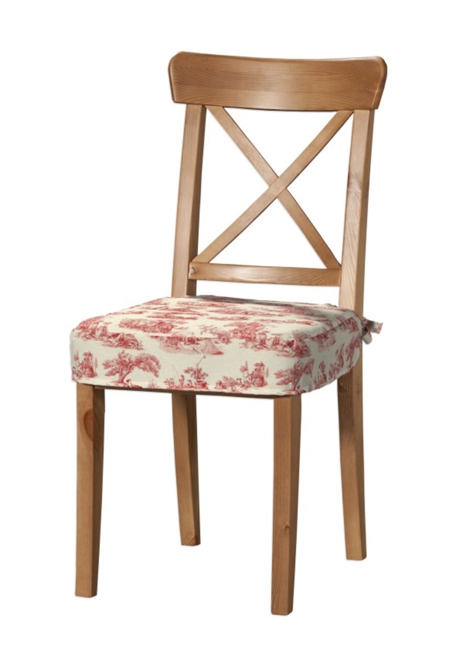 Sitzkissen geeignet für das Ikea Modell Ingolf, creme- rot, Modell Inglof, günstig online kaufen
