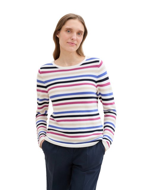 TOM TAILOR Strickpullover in Streifen Stuktur günstig online kaufen