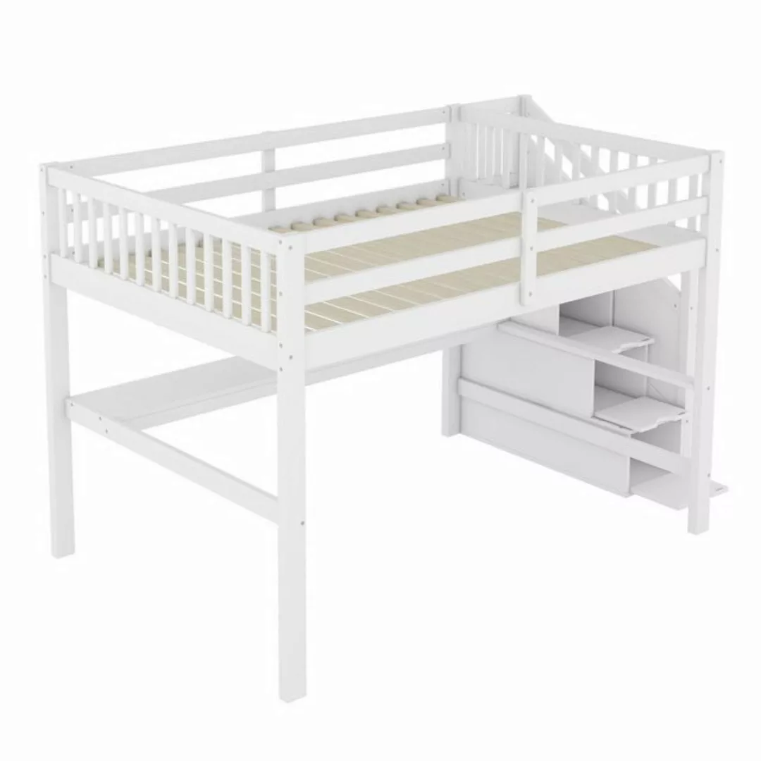 Odikalo Kinderbett Hochbett Stauraum Treppen Schubladen Schreibtisch 140x20 günstig online kaufen