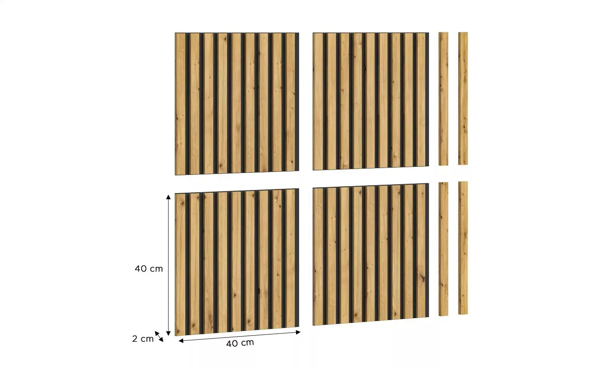 Akustikpaneel 4er Set ¦ holzfarben ¦ Maße (cm): B: 40 H: 40 Garderoben & Kl günstig online kaufen