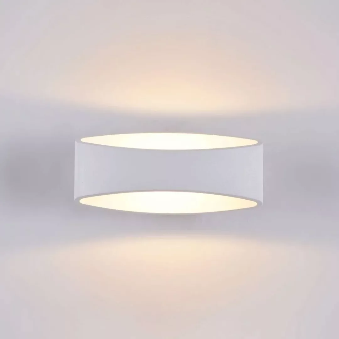 LED-Wandleuchte Trame, ovale Form in Weiß günstig online kaufen