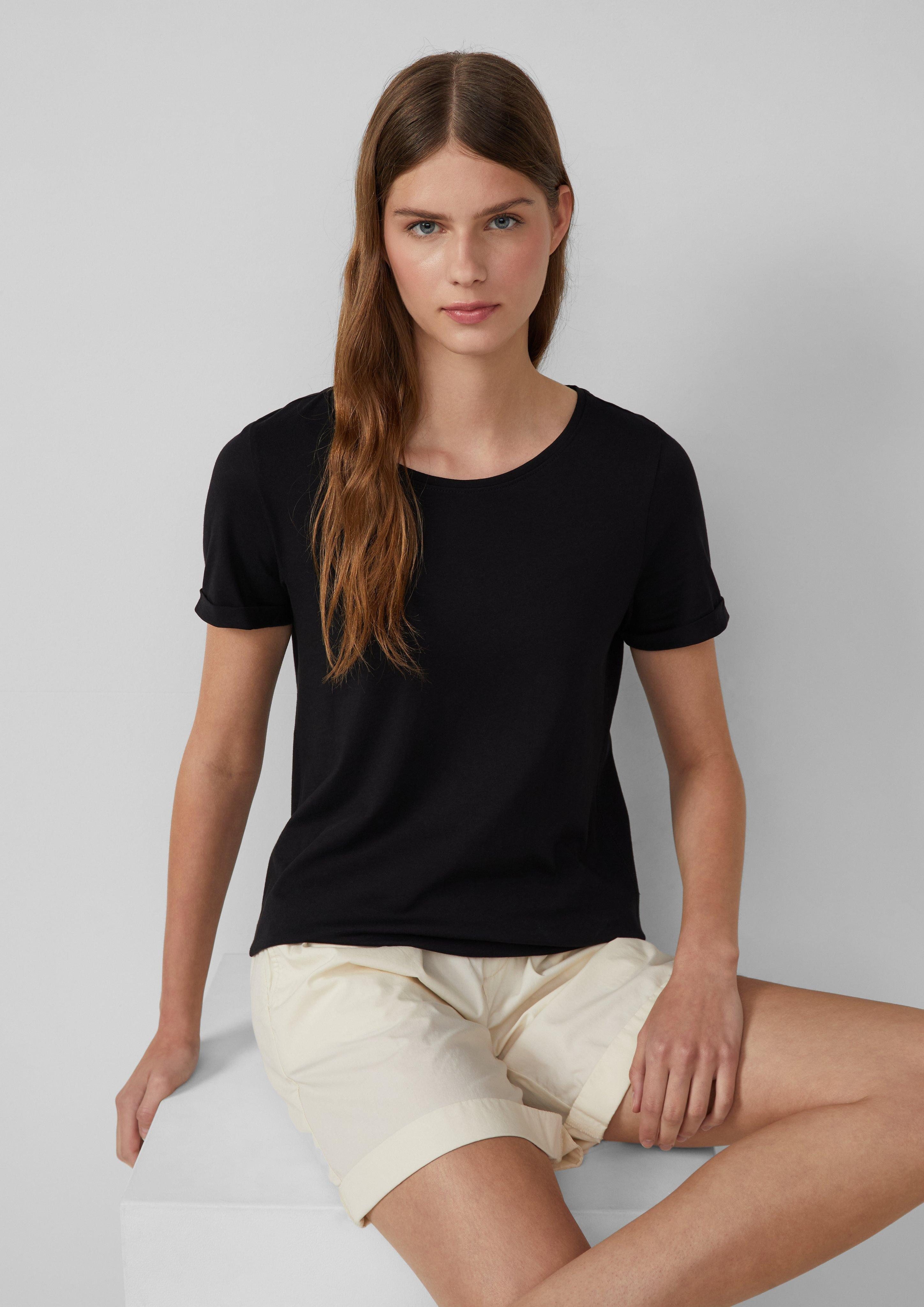 s.Oliver Kurzarmshirt T-Shirt mit Ärmelumschlag günstig online kaufen