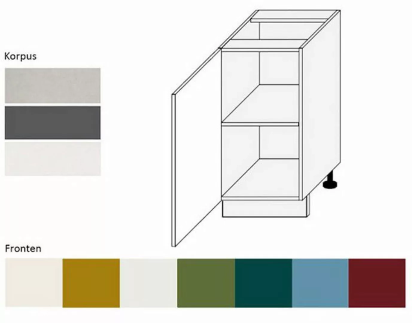 Feldmann-Wohnen Unterschrank Rimini (1-türig (Holztür), 1 Einlegeboden, 1-S günstig online kaufen