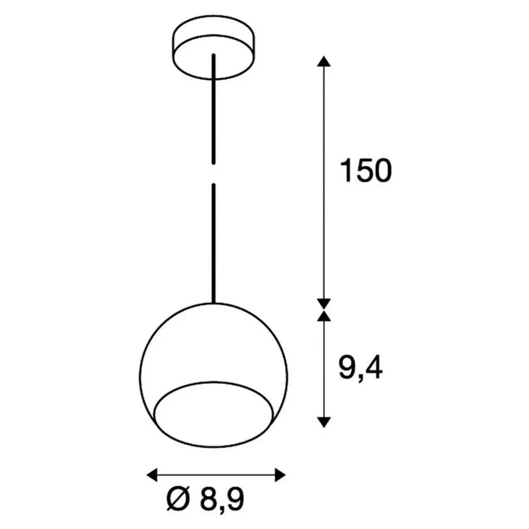 SLV Light Eye Ball Hängeleuchte schwarz / chrom günstig online kaufen