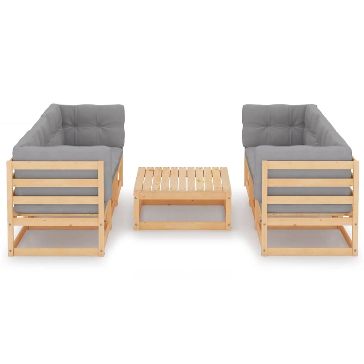 7-tlg. Garten-lounge-set Mit Kissen Kiefer Massivholz günstig online kaufen