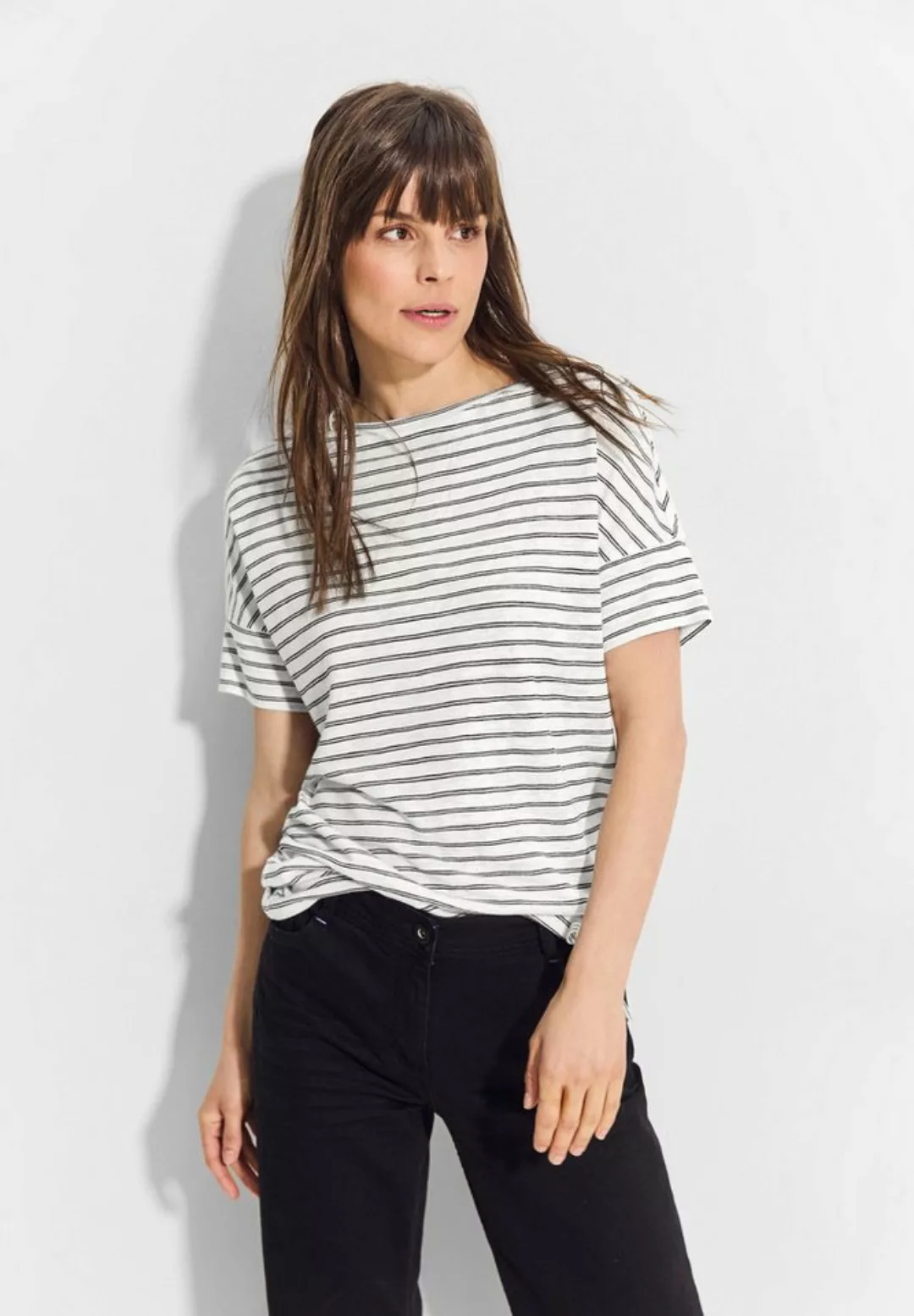 Cecil T-Shirt mit Streifen Optik günstig online kaufen