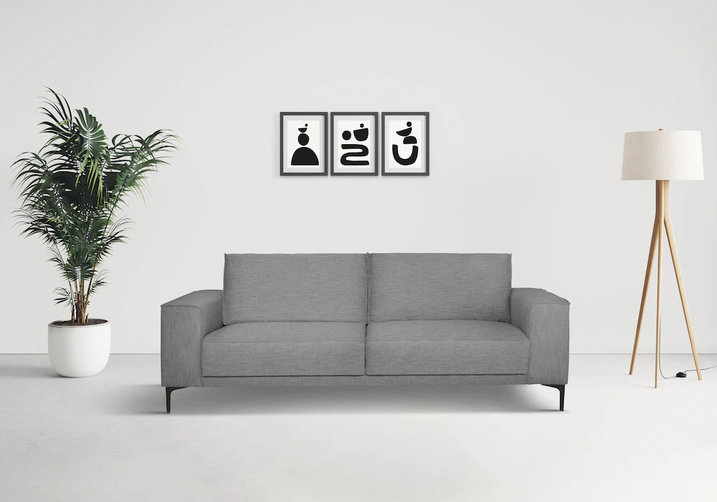 Places of Style 3-Sitzer "3er Sofa Oland, Struktur, Flachgewebe, Luxus-Micr günstig online kaufen