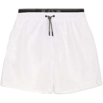 Ea7 Emporio Armani  Badeshorts Double Waistband Swim Shorts White günstig online kaufen