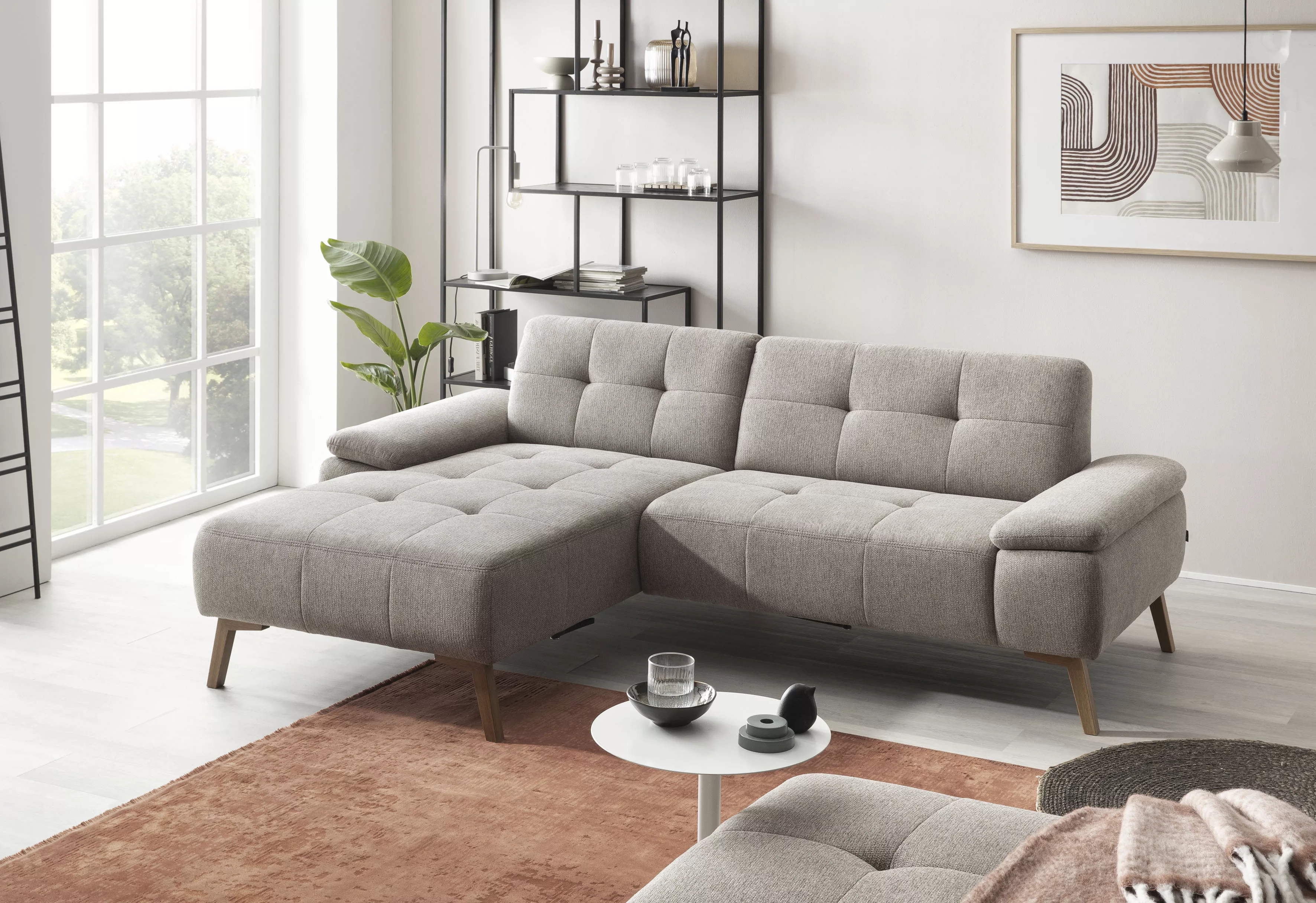 exxpo - sofa fashion Ecksofa Sassari, bequem und komfortabel, moderner Webs günstig online kaufen