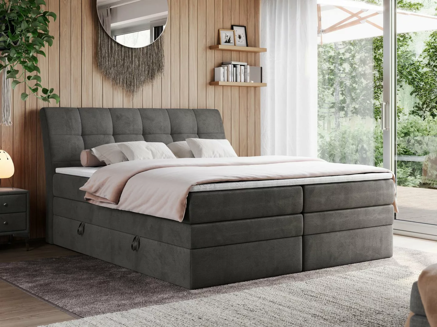 MKS MÖBEL Boxspringbett GOLD 10 KING, Polsterbett mit Bettkasten und Zwei M günstig online kaufen