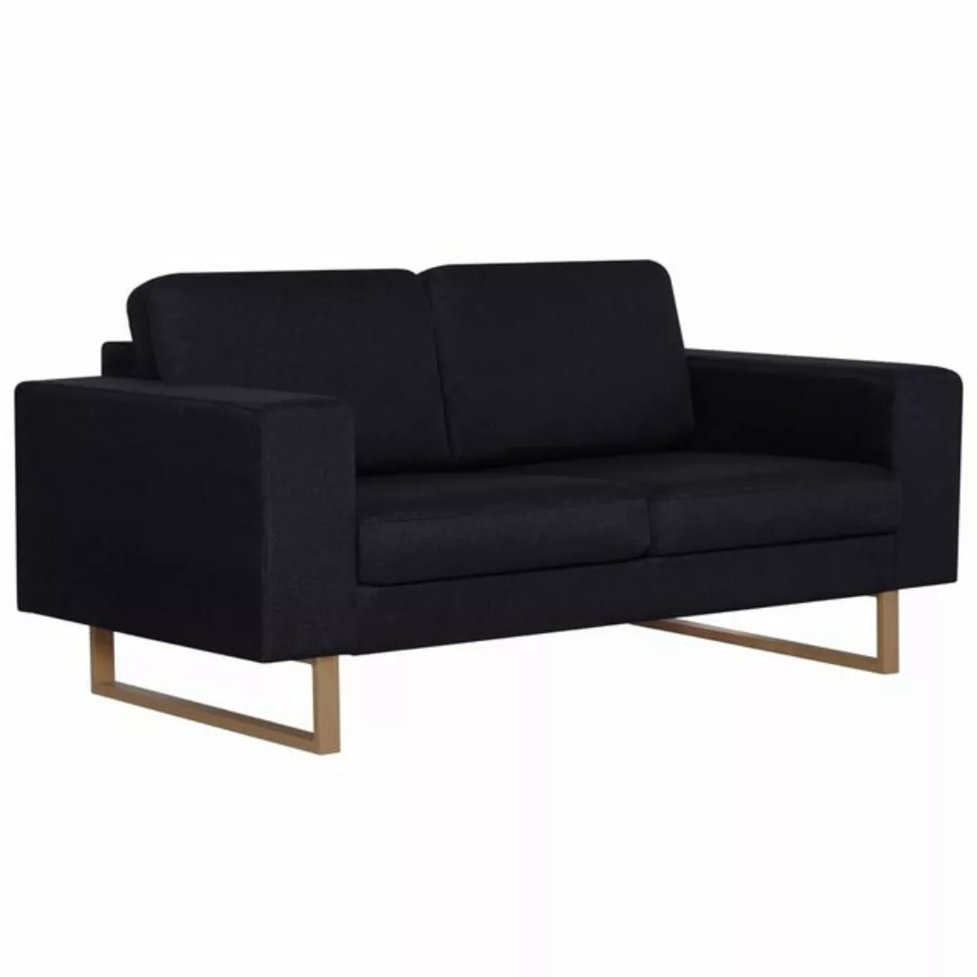 vidaXL Sofa 2-Sitzer-Sofa Stoff Schwarz Couch günstig online kaufen