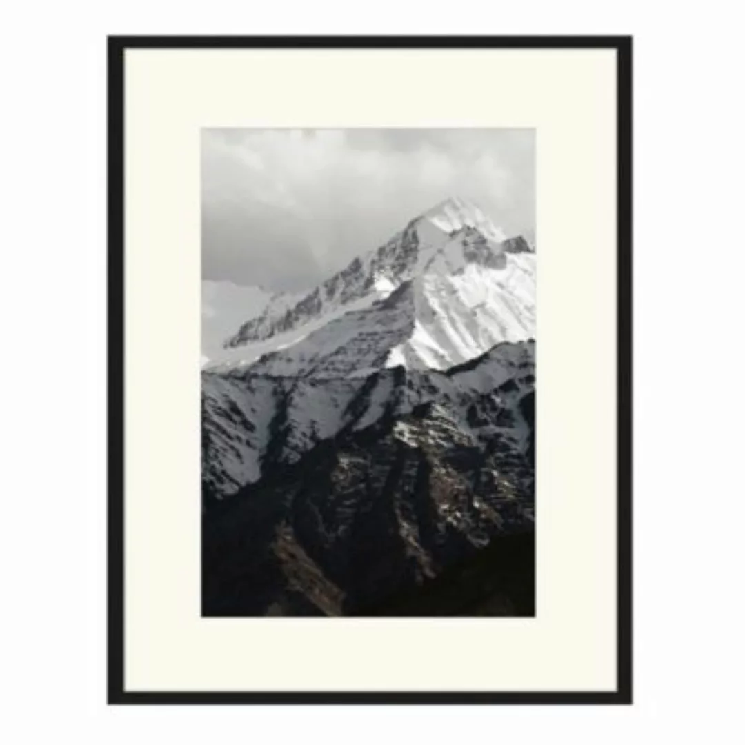 Any Image Wandbild Schnee auf dem Berg schwarz Gr. 70 x 90 günstig online kaufen