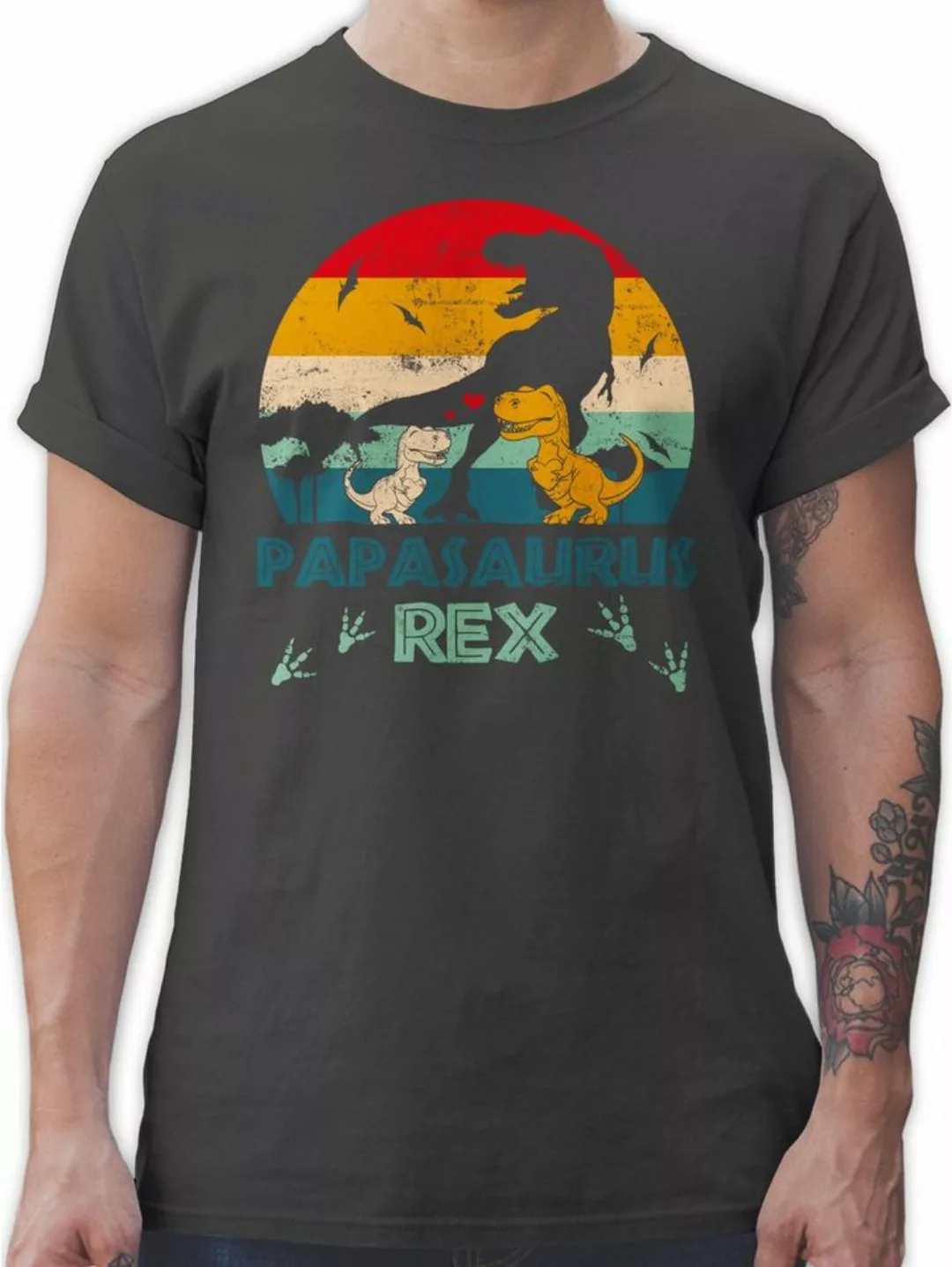 Shirtracer T-Shirt Papasaurus Rex - Papa Saurus Dino Geschenk Papi Bester V günstig online kaufen