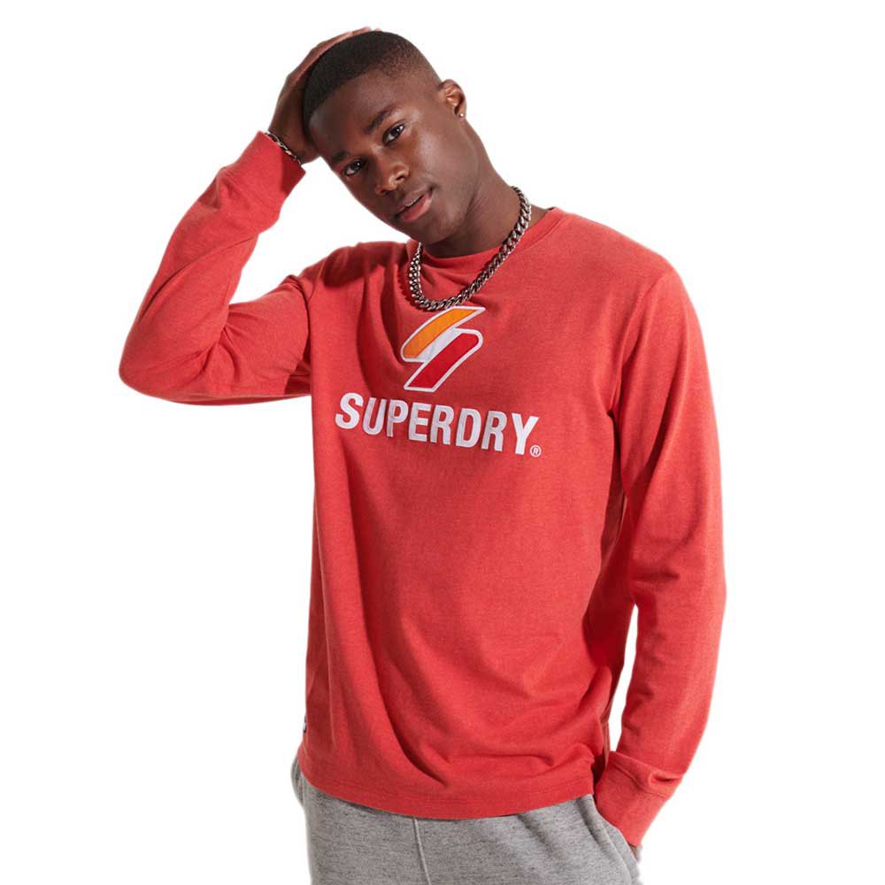 Superdry Code Logo Apq Langarm-t-shirt 2XL Risk Red Marl günstig online kaufen