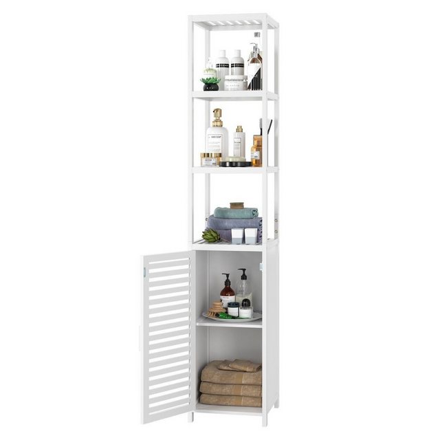 Homfa Hochschrank aus Bambus Badezimmer-Hochschrank Badregal 169cm günstig online kaufen