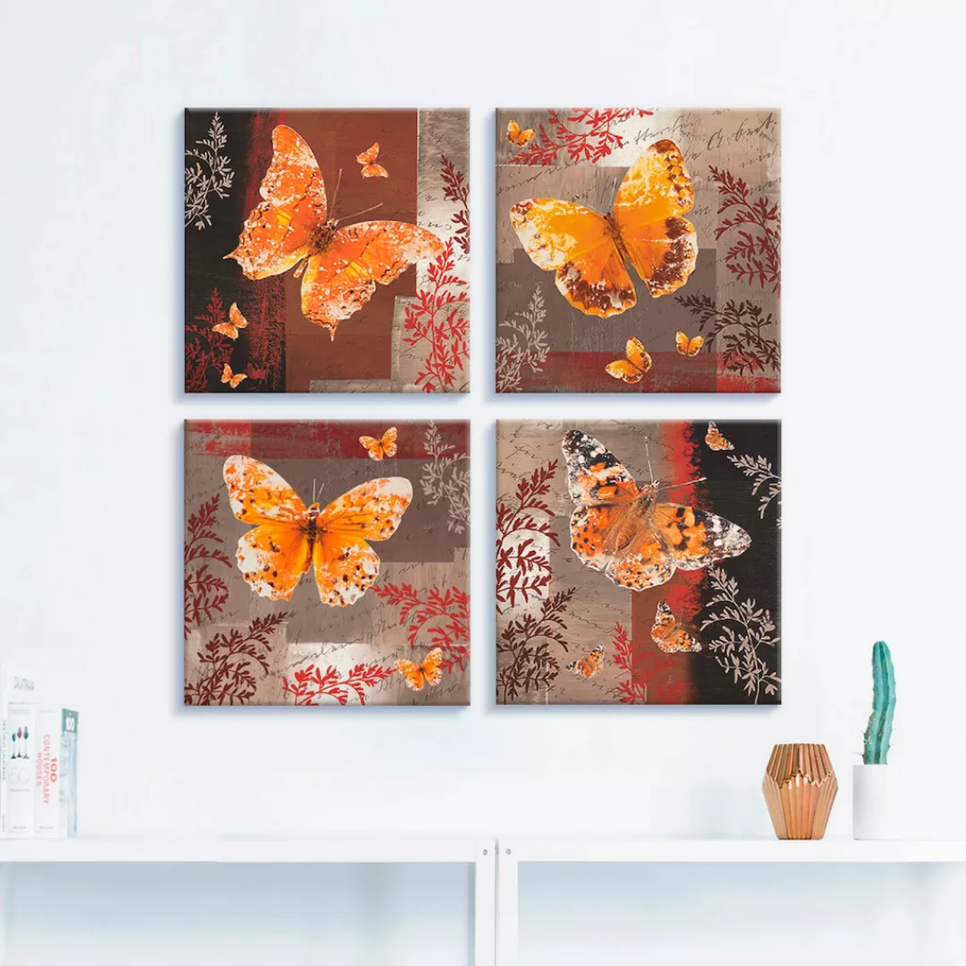 Artland Leinwandbild »Schmetterling 1-4«, Insekten, (4 St.), 4er Set, versc günstig online kaufen