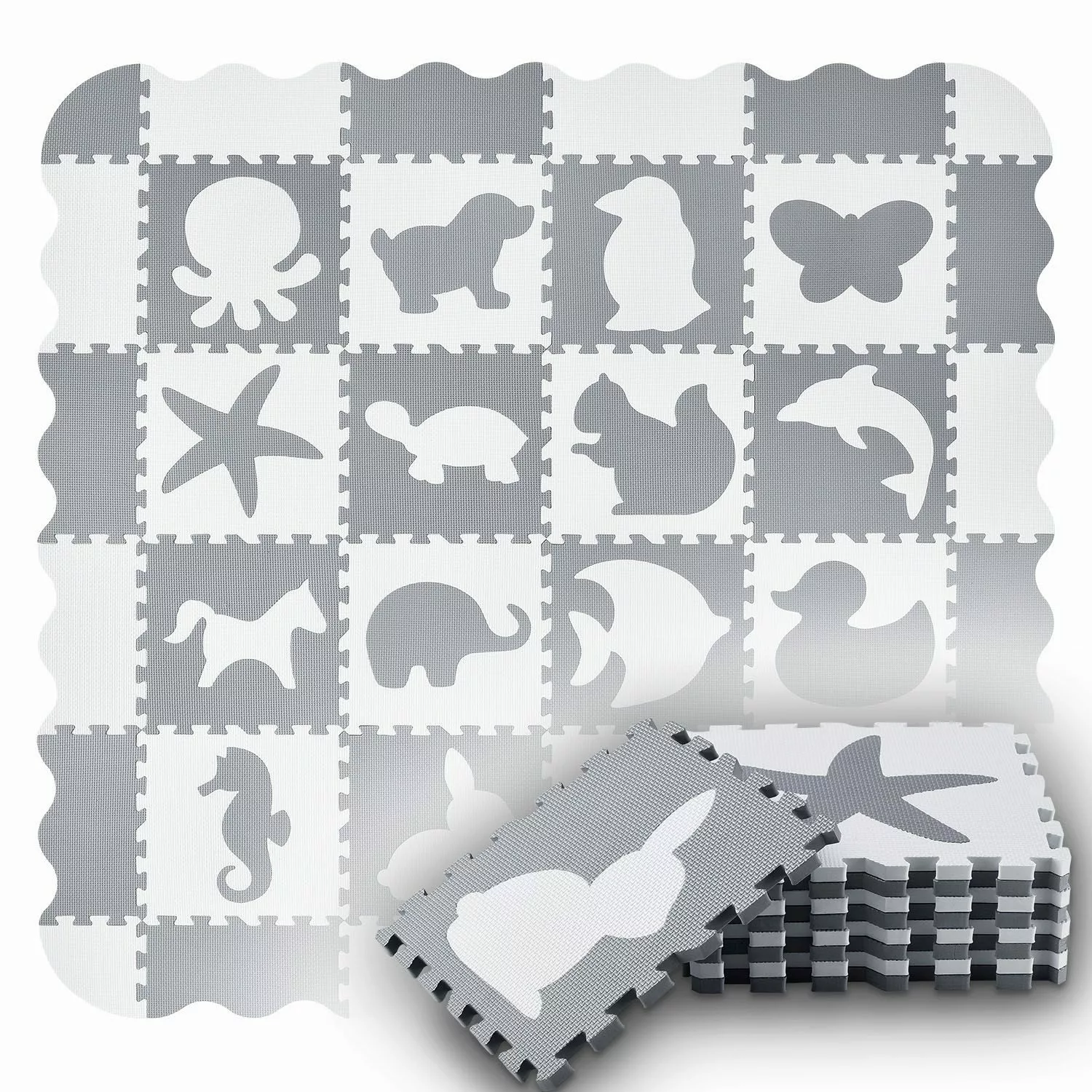 Juskys Puzzlematte Timon, mit 16 Tiermotive günstig online kaufen