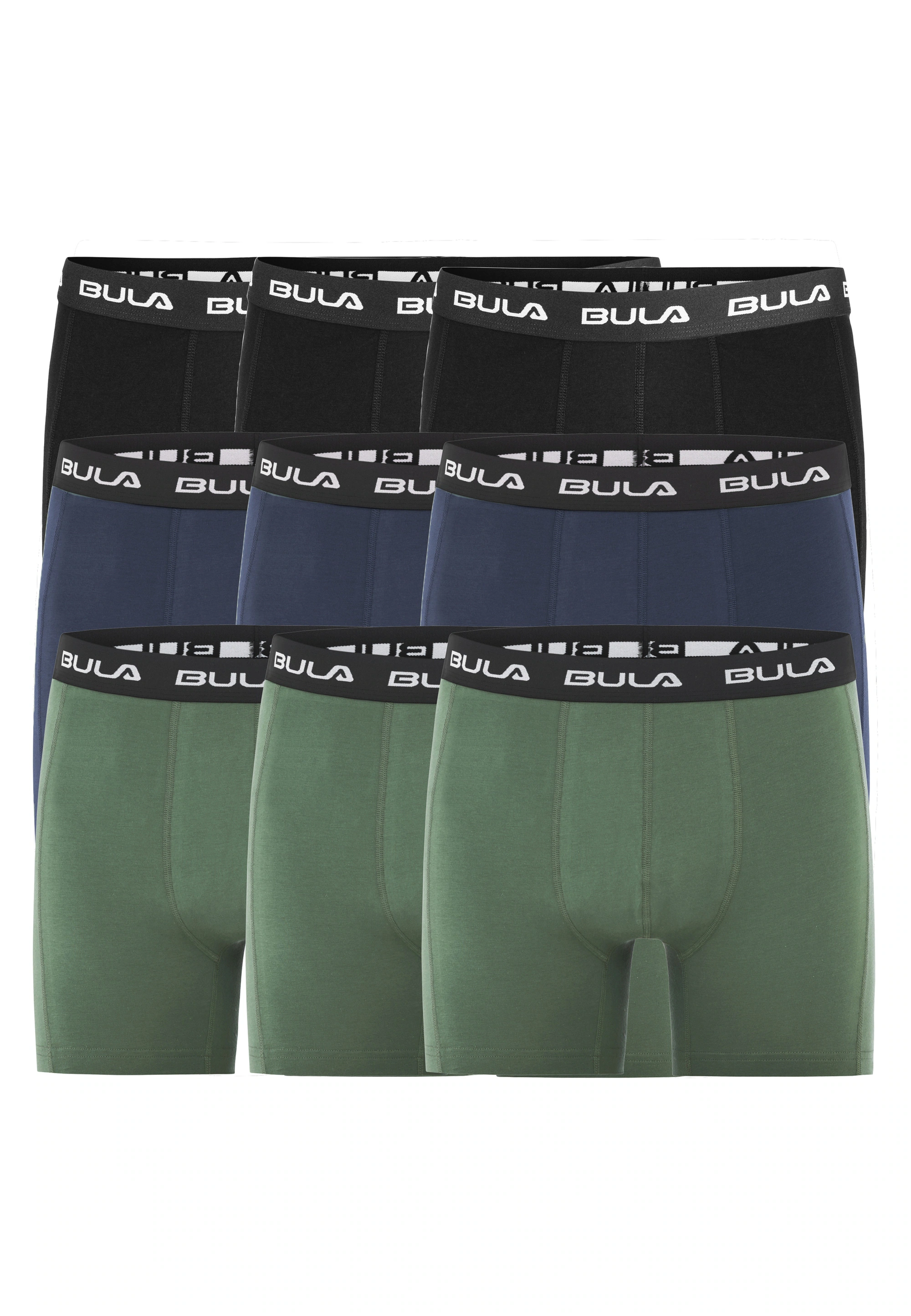 BULA Boxershorts "Frame", (9 St.), im 9er-Pack mit Flatlock-Nähten günstig online kaufen