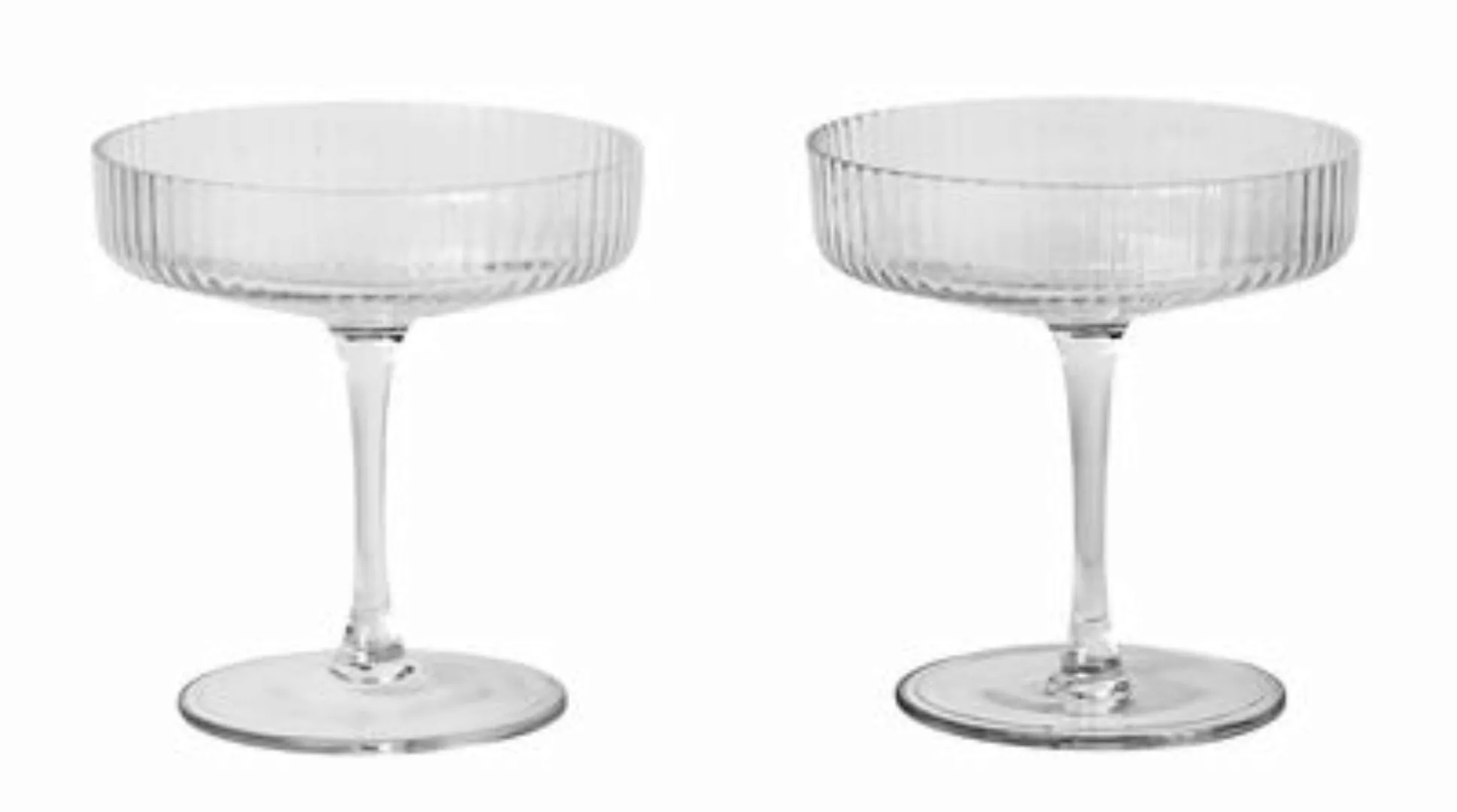 ferm LIVING - Ripple Champagner Gläser Set 2er Set - transparent/mundgeblas günstig online kaufen