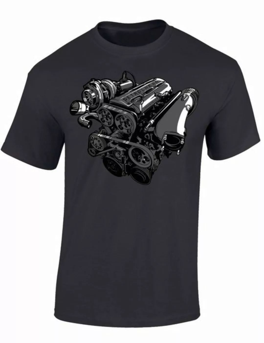 Baddery Print-Shirt Auto T-Shirt: "3 Liter Twin Turbo Motor" - Motorsport T günstig online kaufen