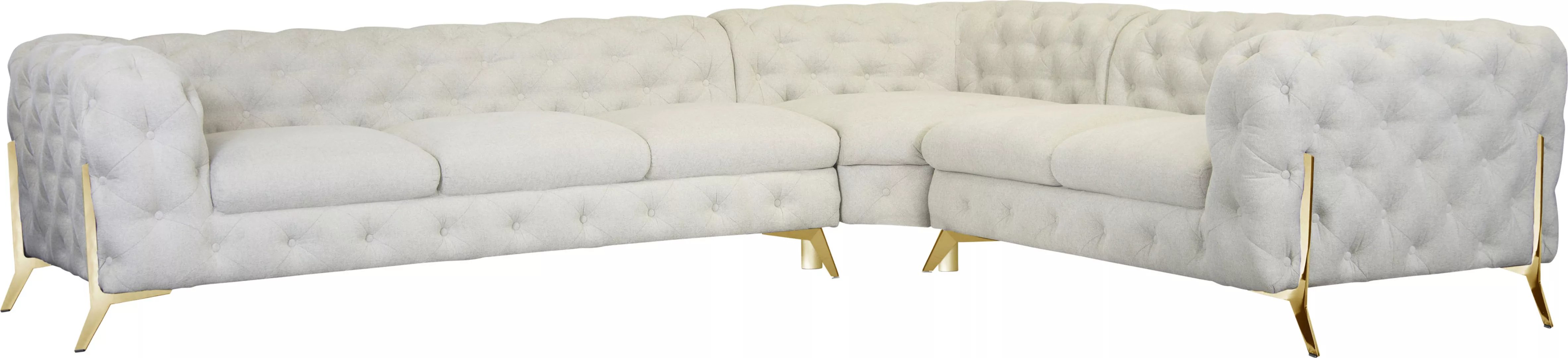 Leonique Chesterfield-Sofa »Amaury L-Form«, großes Ecksofa, Chesterfield-Op günstig online kaufen