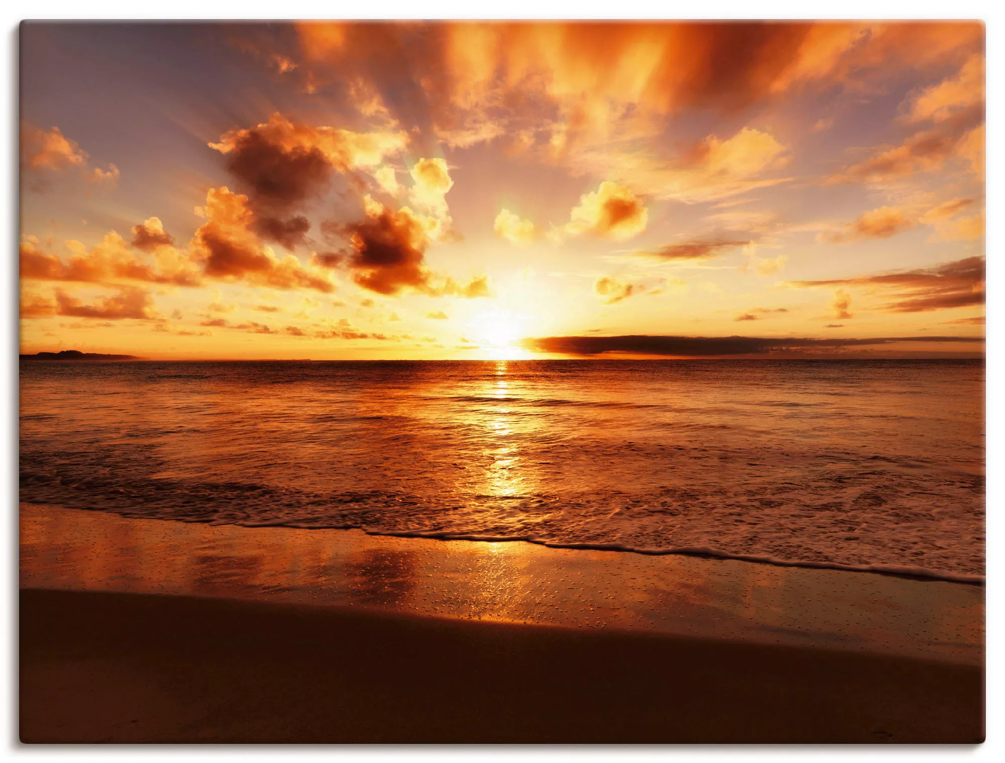 Artland Wandbild "Schöner Sonnenuntergang Strand", Gewässer, (1 St.), als L günstig online kaufen