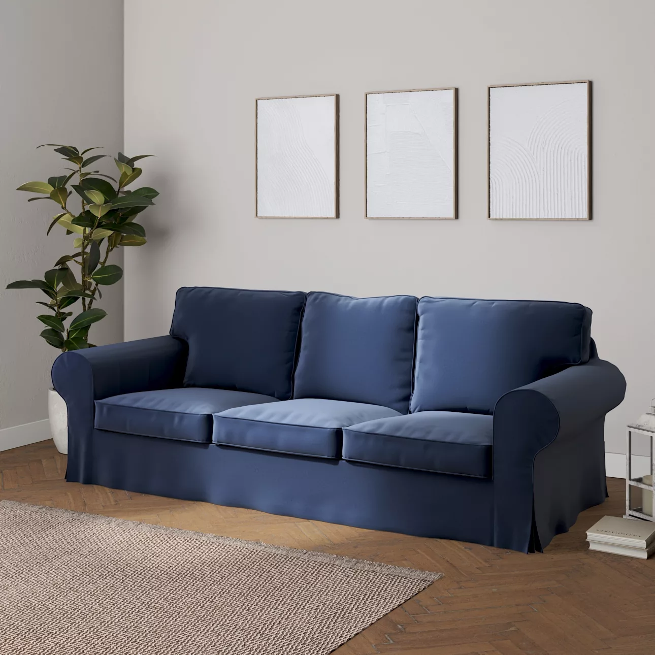 Bezug für Ektorp 3-Sitzer Schlafsofa, neues Modell (2013), dunkelblau, 40cm günstig online kaufen