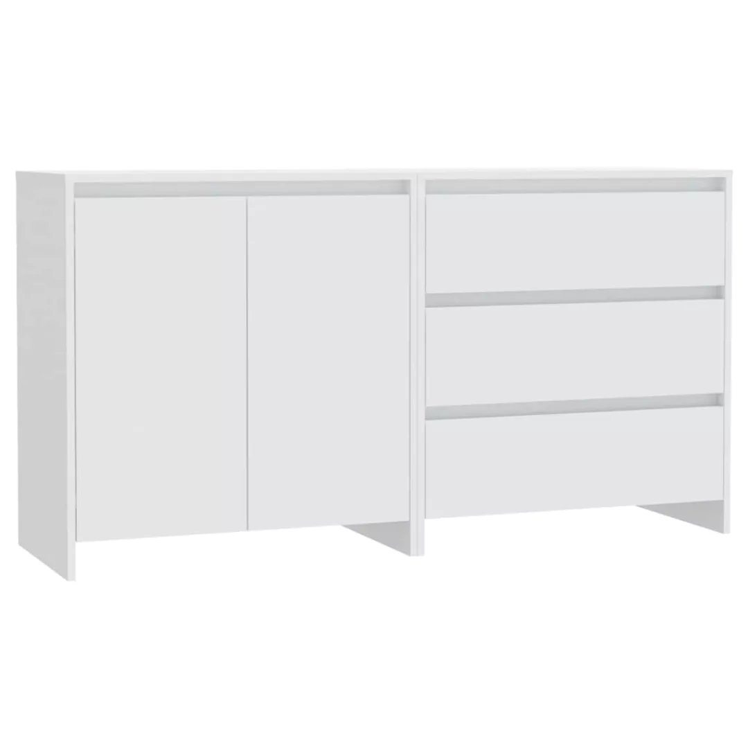 Vidaxl 2-tlg. Sideboard Weiß Holzwerkstoff günstig online kaufen