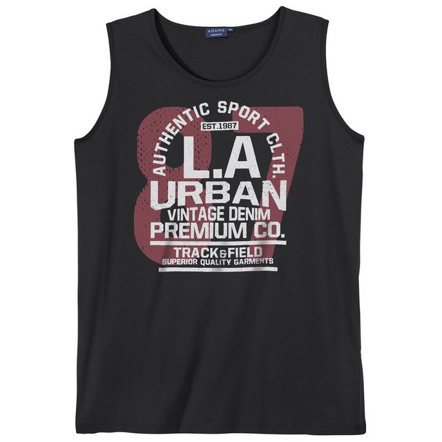 ADAMO Rundhalsshirt Adamo XXL Tanktop schwarz L.A Urban Frontprint günstig online kaufen