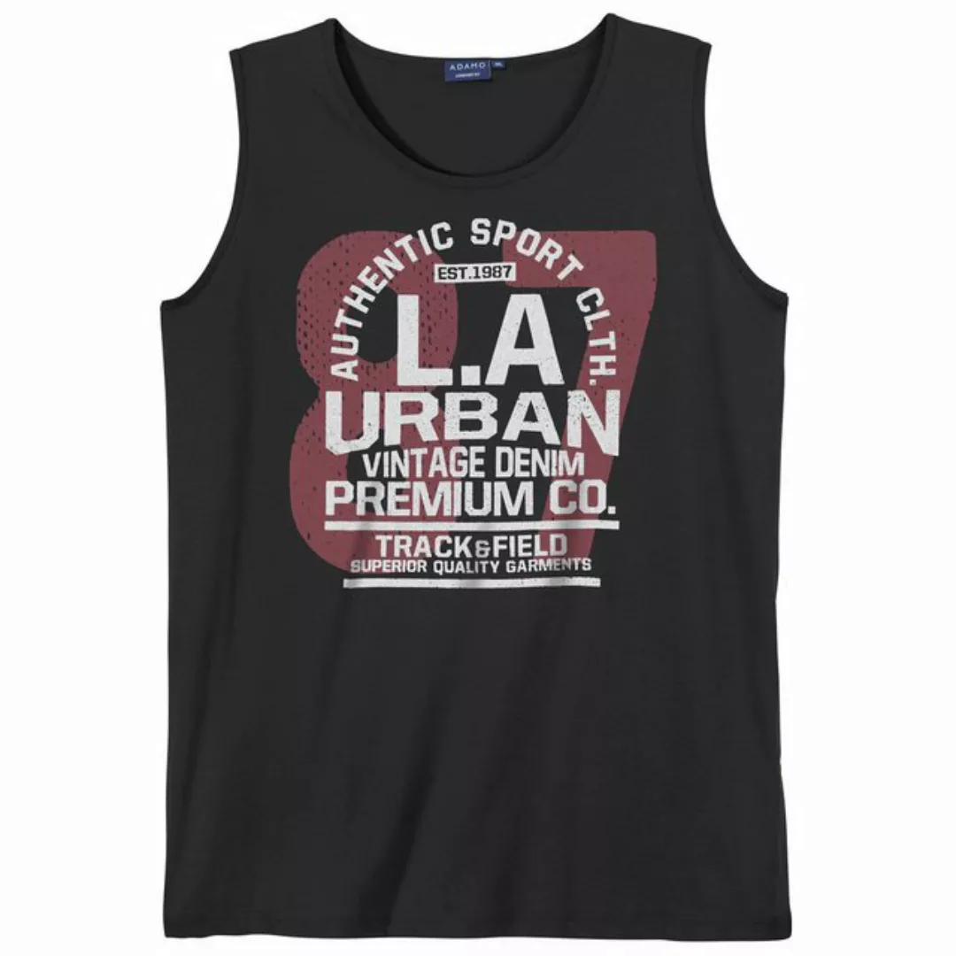 ADAMO Rundhalsshirt Adamo XXL Tanktop schwarz L.A Urban Frontprint günstig online kaufen