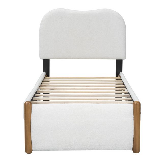 WISHDOR Kinderbett Polsterbett Stauraumbett (weißes Kopfteil, minimalistisc günstig online kaufen