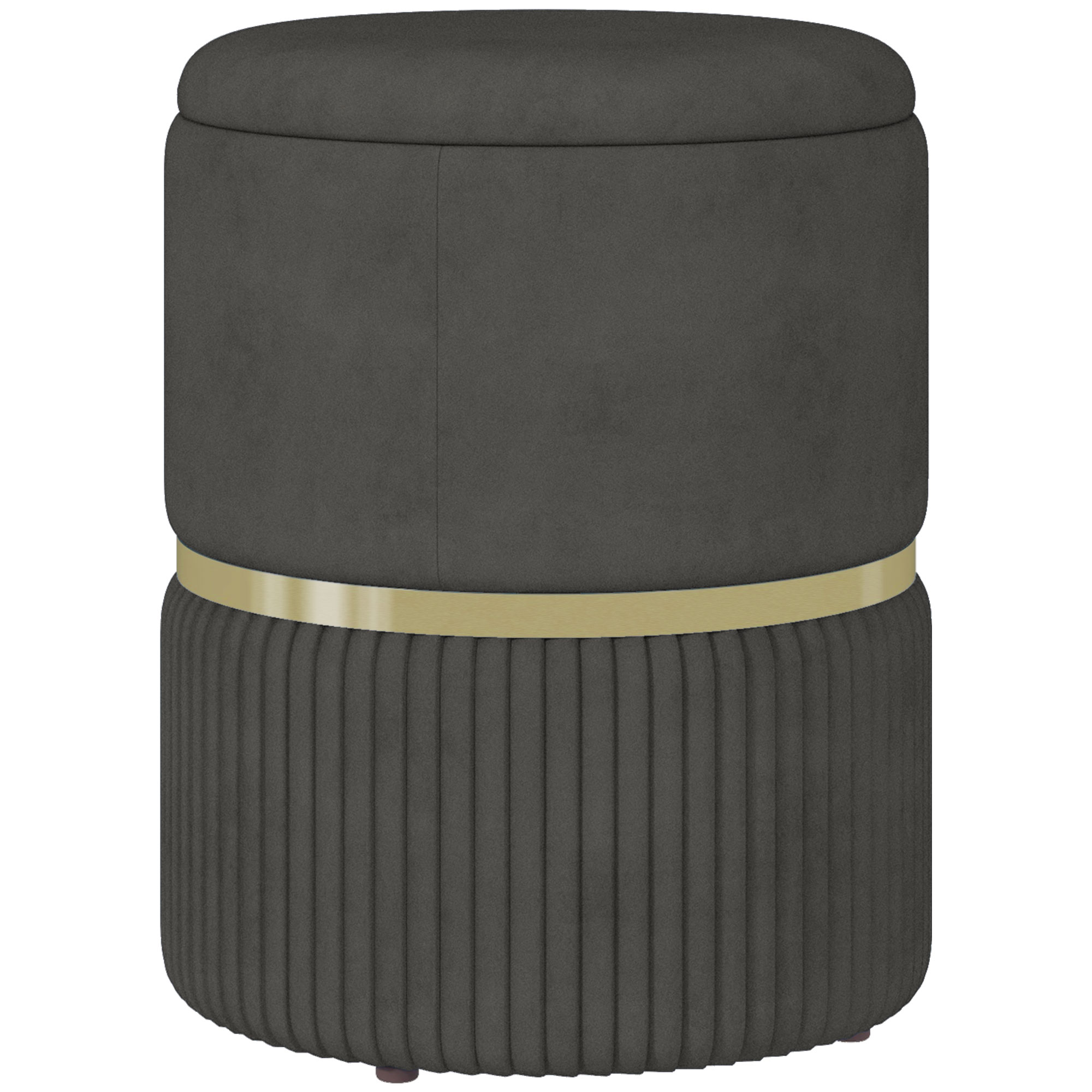 HOMCOM Pouf Fußhocker, Aufbewahrungshocker, aus Cord-Velours, modernes Desi günstig online kaufen