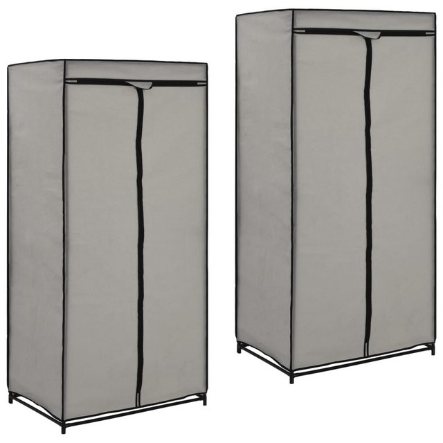 vidaXL Kleiderschrank Kleiderschränke Stoffschrank 2 Stk Grau 7550160 cm günstig online kaufen