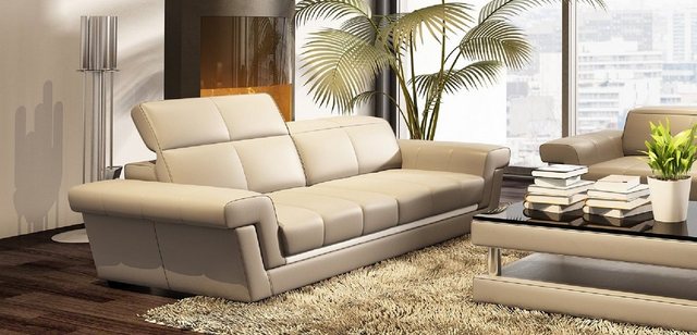 JVmoebel Sofa Beiger Ledersofa Wohnlandschaft luxus Polstermöbel Neu Design günstig online kaufen