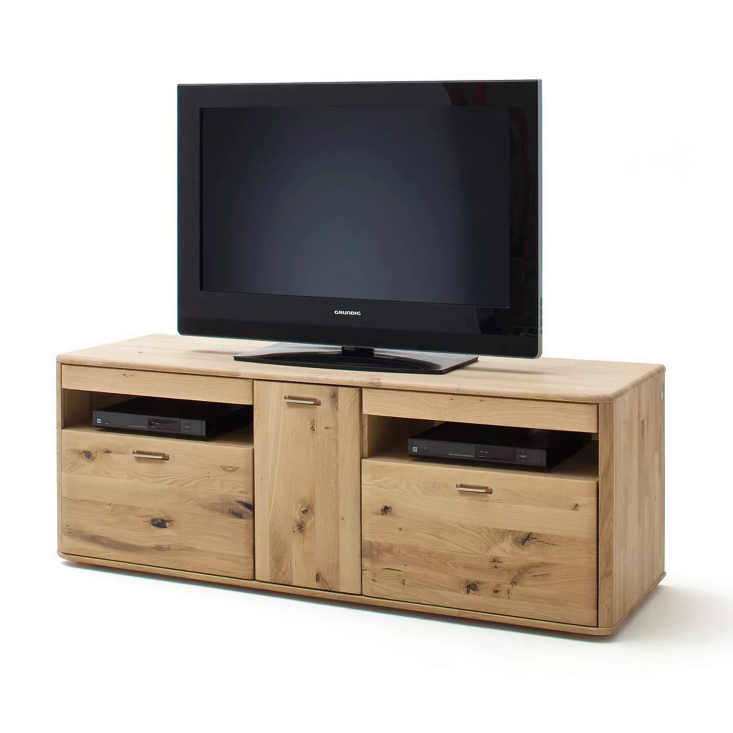 Wohnzimmer Wohnwand TV-Lowboard ROSARIO-05 aus Balkeneiche Bianco massiv - günstig online kaufen