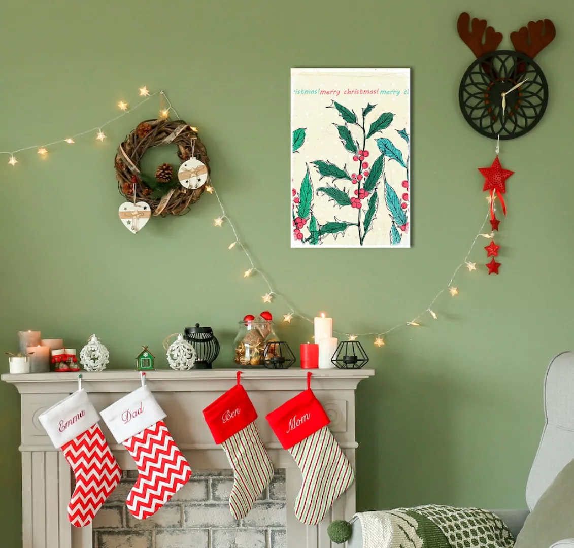 queence Metallbild "Christmas Berries", (1 St.), Stahlschilder günstig online kaufen