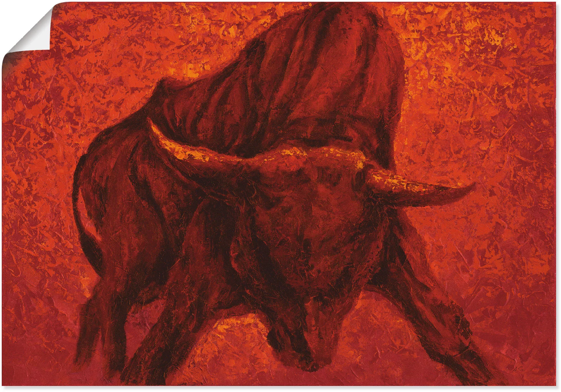 Artland Wandbild »Katalanischer Stier«, Wildtiere, (1 St.), als Alubild, Ou günstig online kaufen