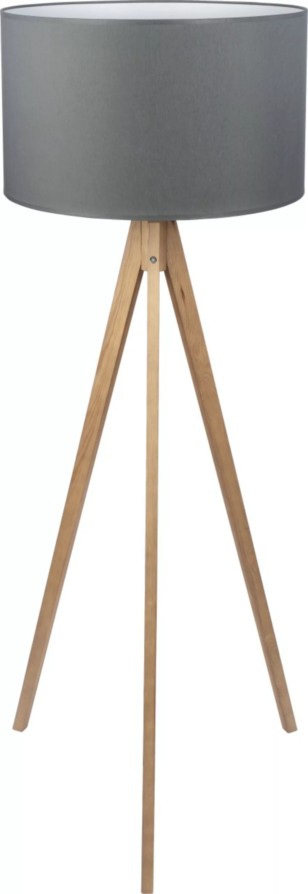 Stehleuchte Grau Holz Stoff 145 cm Treviso günstig online kaufen