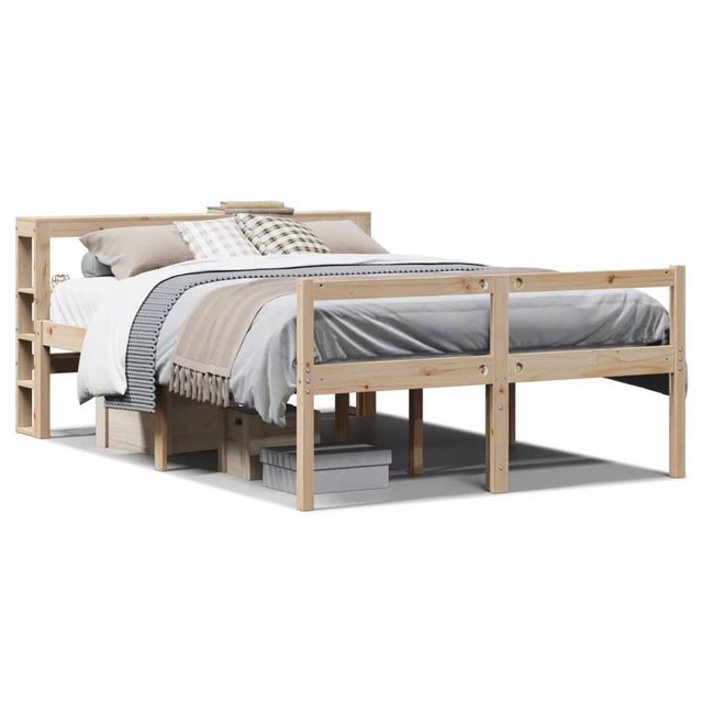 vidaXL Bett Seniorenbett mit Kopfteil 135x190 cm Massivholz Kiefer günstig online kaufen