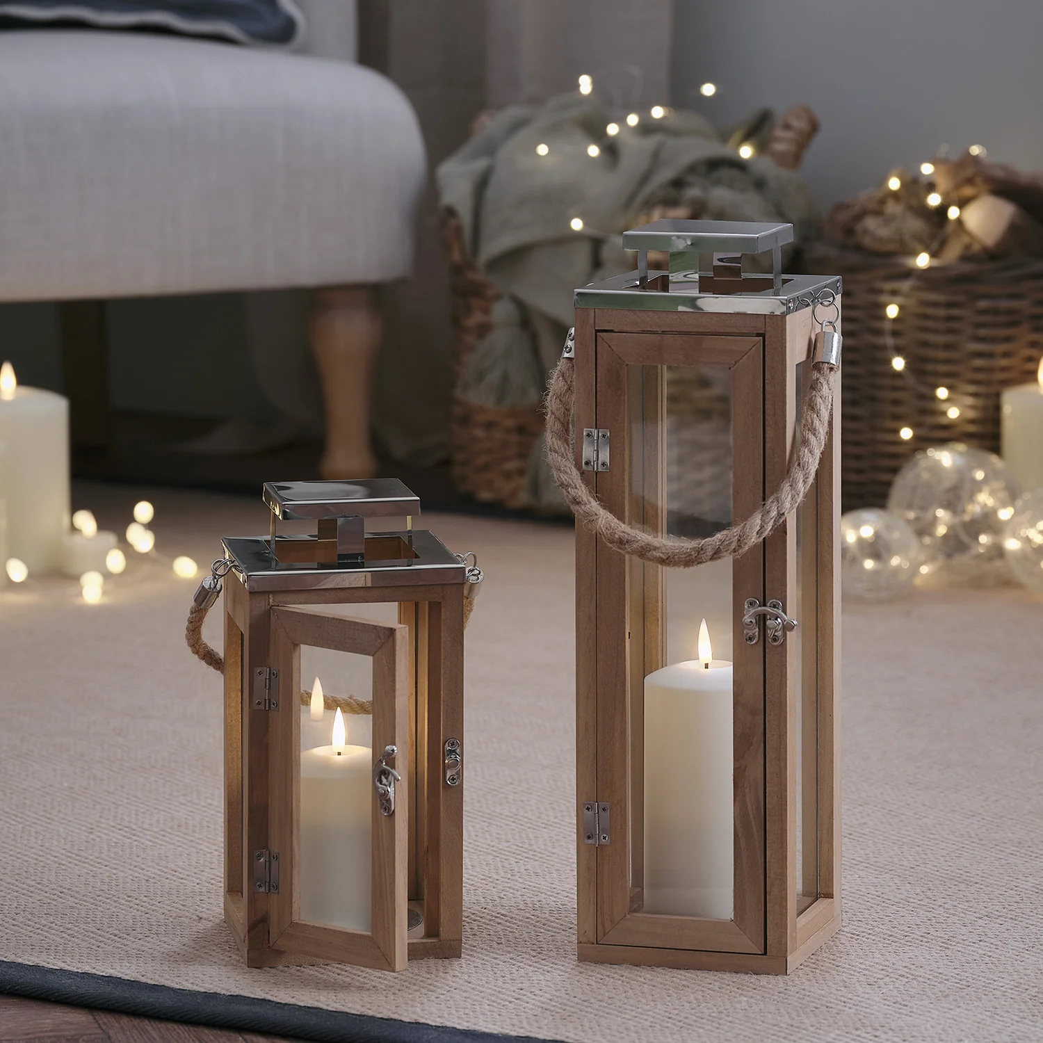 Salcombe 2 LED Laternen mit TruGlow® Kerzen günstig online kaufen
