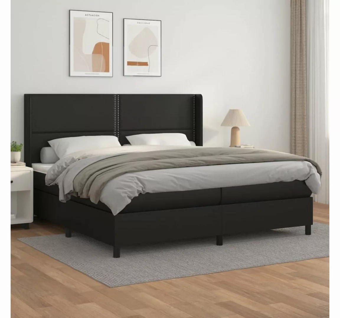 vidaXL Boxspringbett Bett Boxspringbett Kunstleder komplett mit Matratze & günstig online kaufen