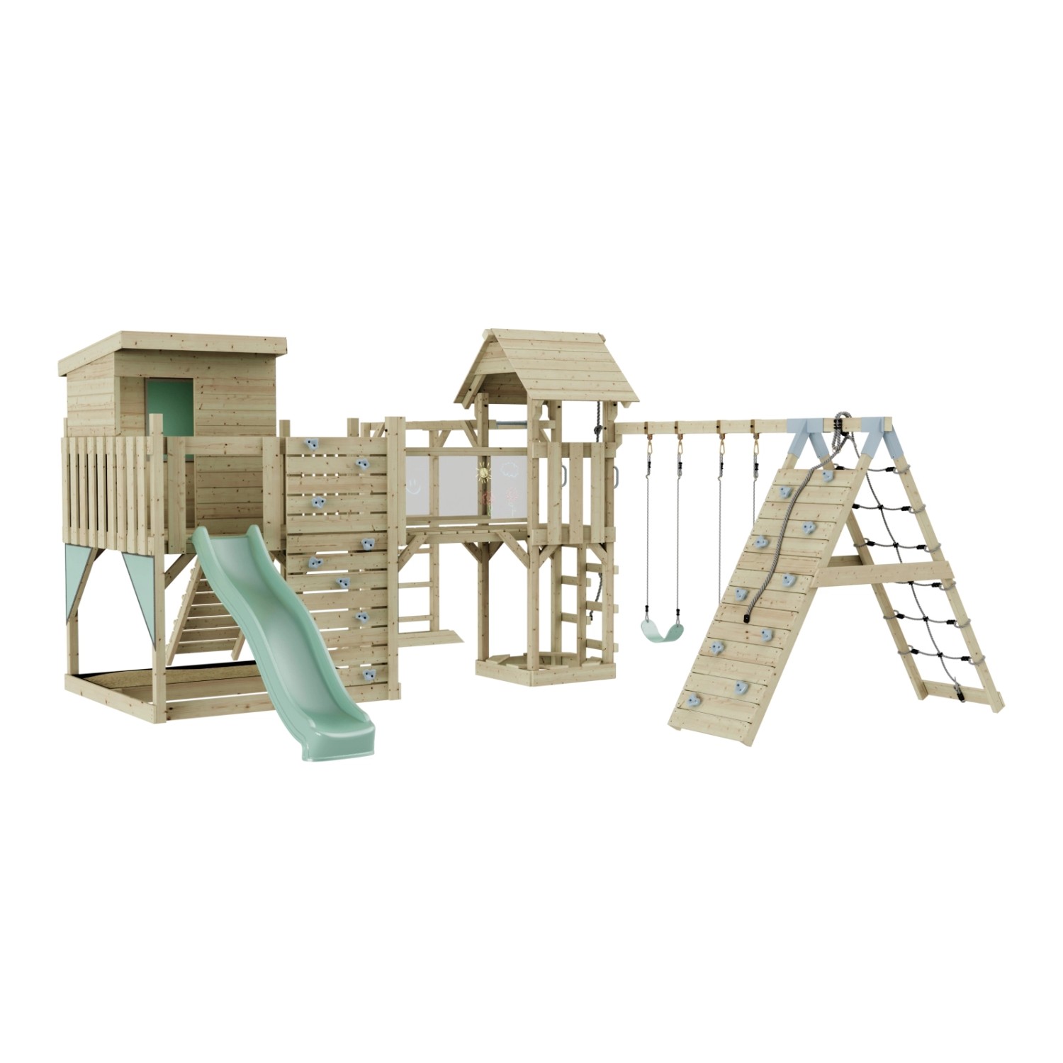 OutdoorToys Spielturm Lars mit Kinderschaukel Mintgrün günstig online kaufen